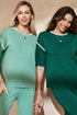 Contrast Trim Textured Knit Half Sleeve Drop Shoulder Drawstring Waist Wide Leg Two Piece Pant Set